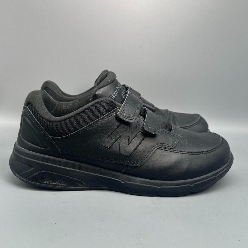 New Balance 813 Men's 8 Black Leather Athletic Shoes Lace-Up Walking Sneaker